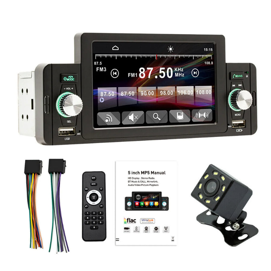 5-Inch MP5 Player with Bluetooth, Hands-Free Calling, USB, and FM Receiver